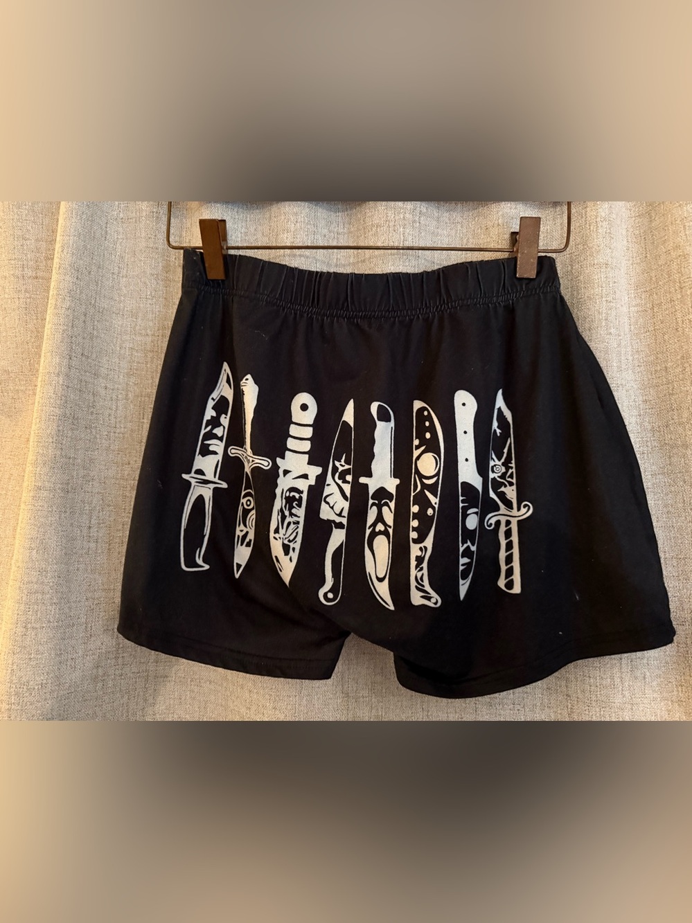 Halloween Slasher Knife Black Short Shorts